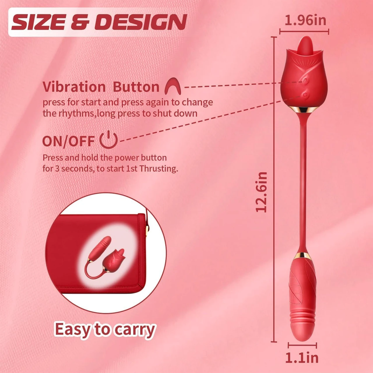 Rose-Shaped Handheld Clitoral Vibrator  product image
