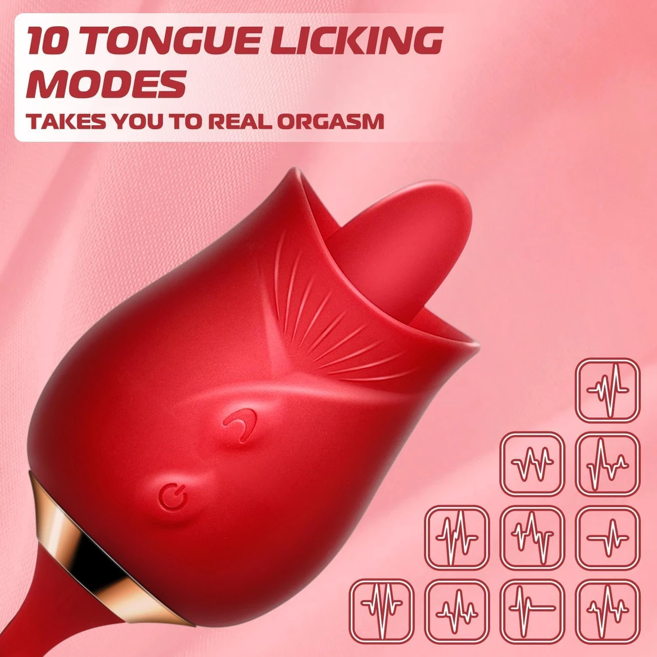 Rose-Shaped Handheld Clitoral Vibrator  product image