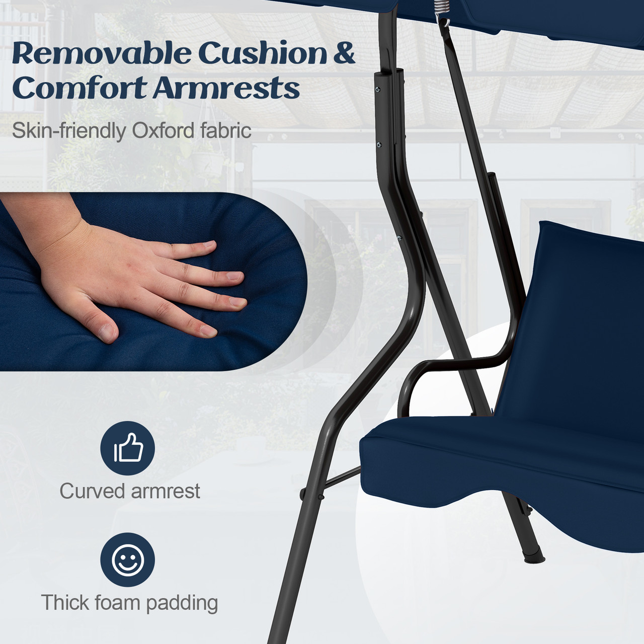 3-Seat Patio Canopy Glider Swing product image