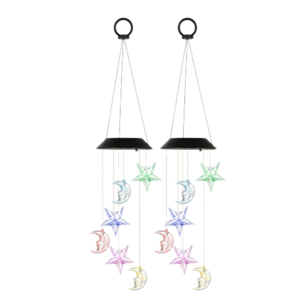 Solar Color-Changing  Moon & Star Wind Chime (1 or 2-Pack) product image