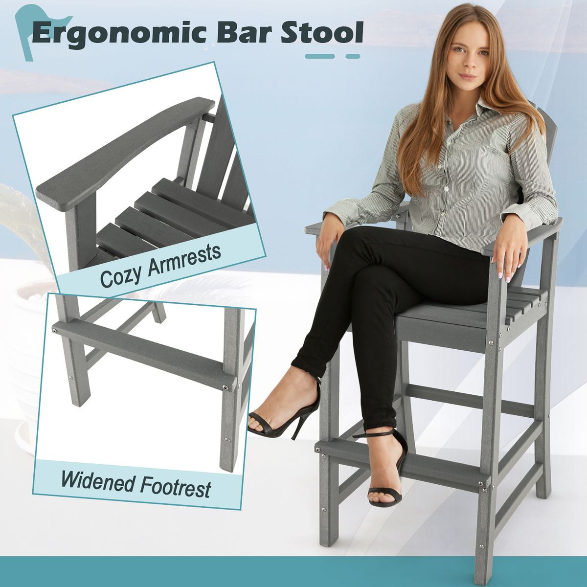Outdoor HDPE Bar-Height Patio Chair  product image