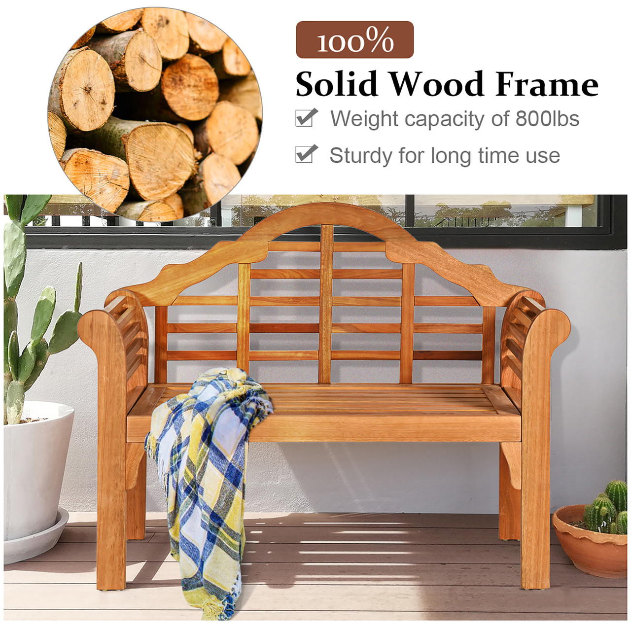 Outdoor Wooden Folding Bench  product image