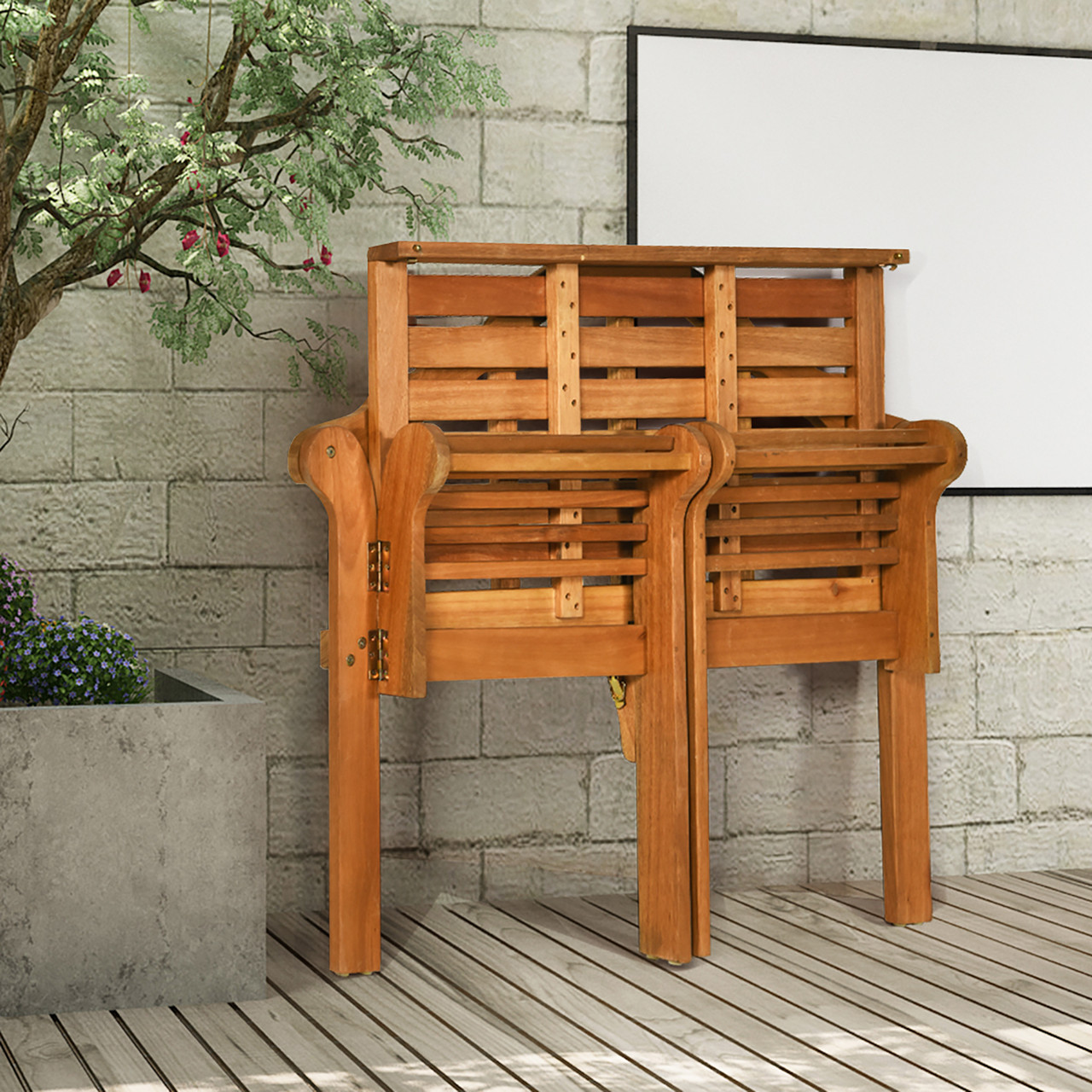 Outdoor Wooden Folding Bench  product image