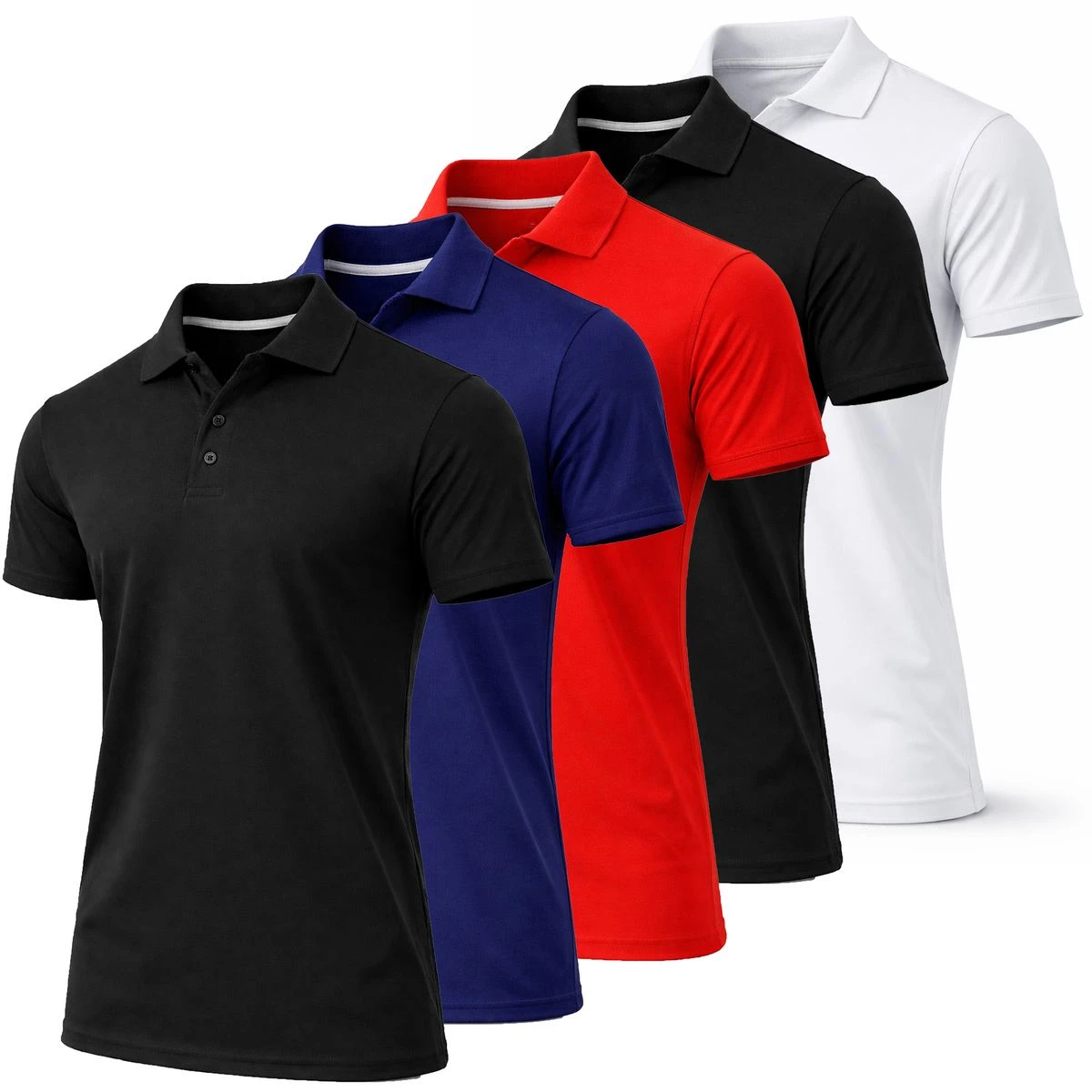 Men's Dry Fit Moisture-Wicking Polo Shirt (5-Pack) product image