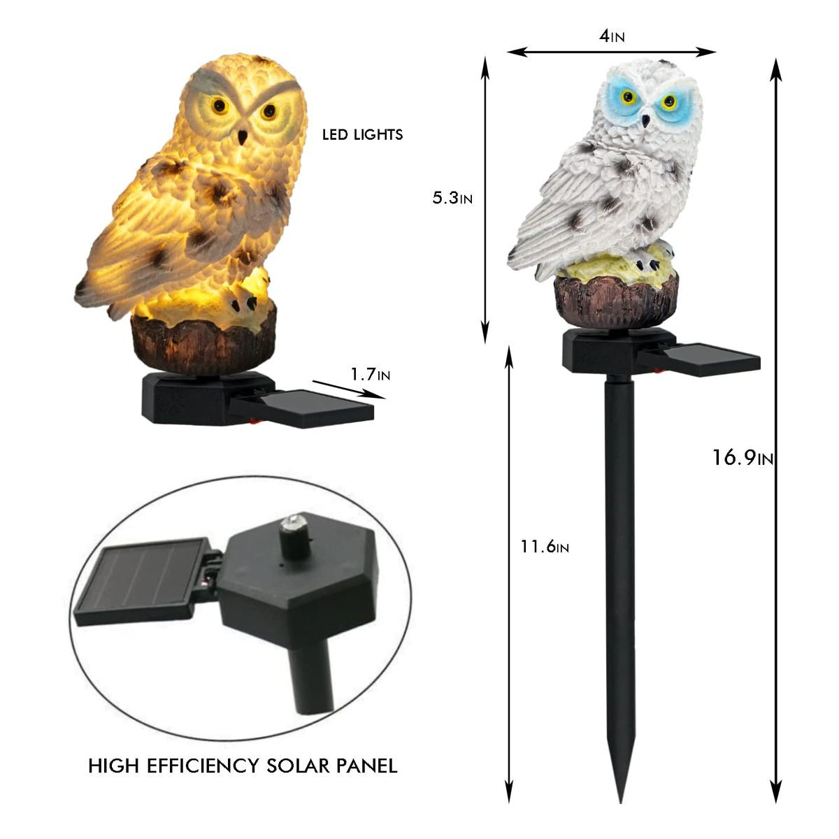 Owl-Shaped Solar Garden Stake Light product image