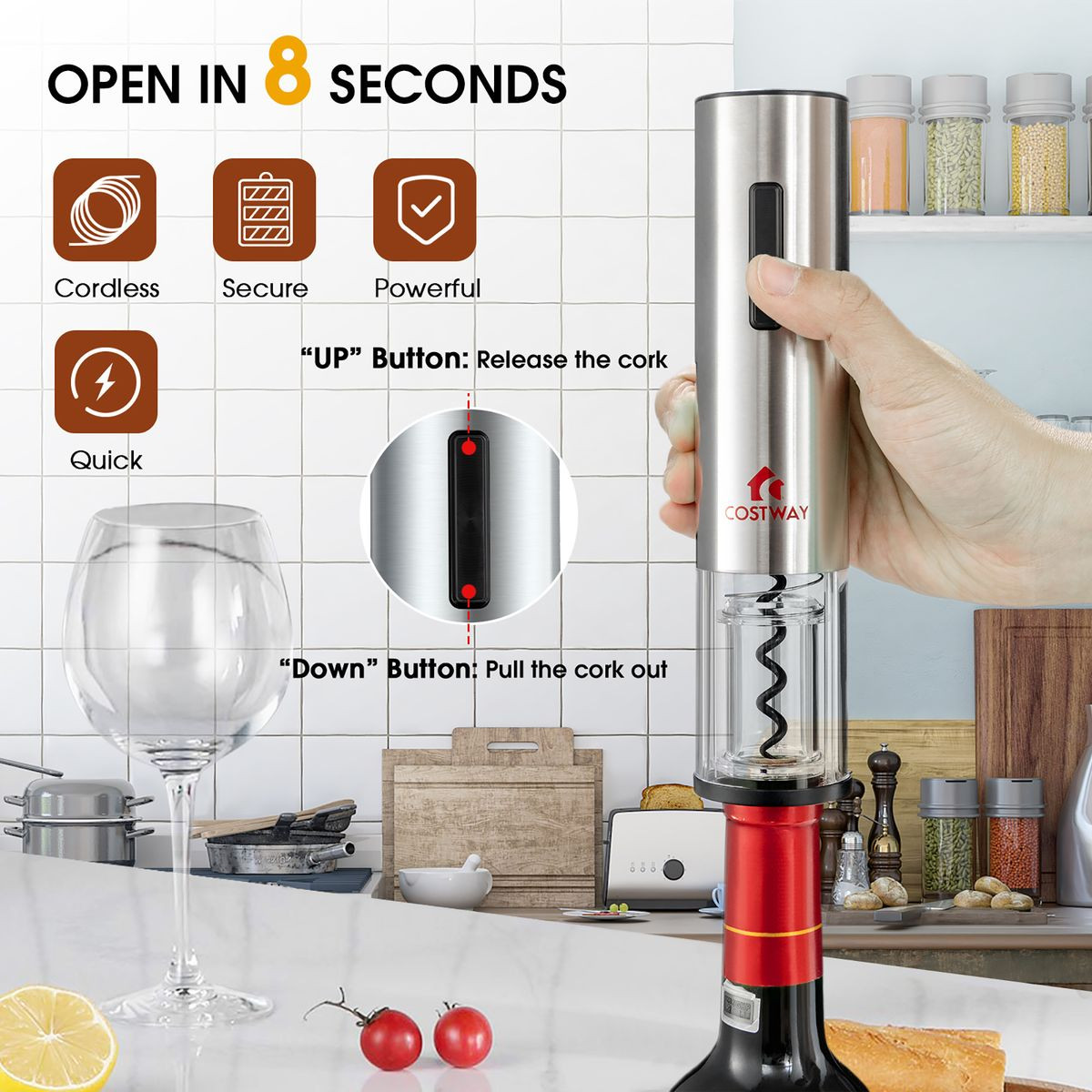 6 in 1 Electric Wine Bottle Opener Set product image