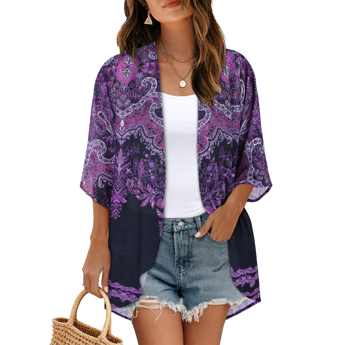 Women's Lightweight Chiffon Kimono Cardigan product image