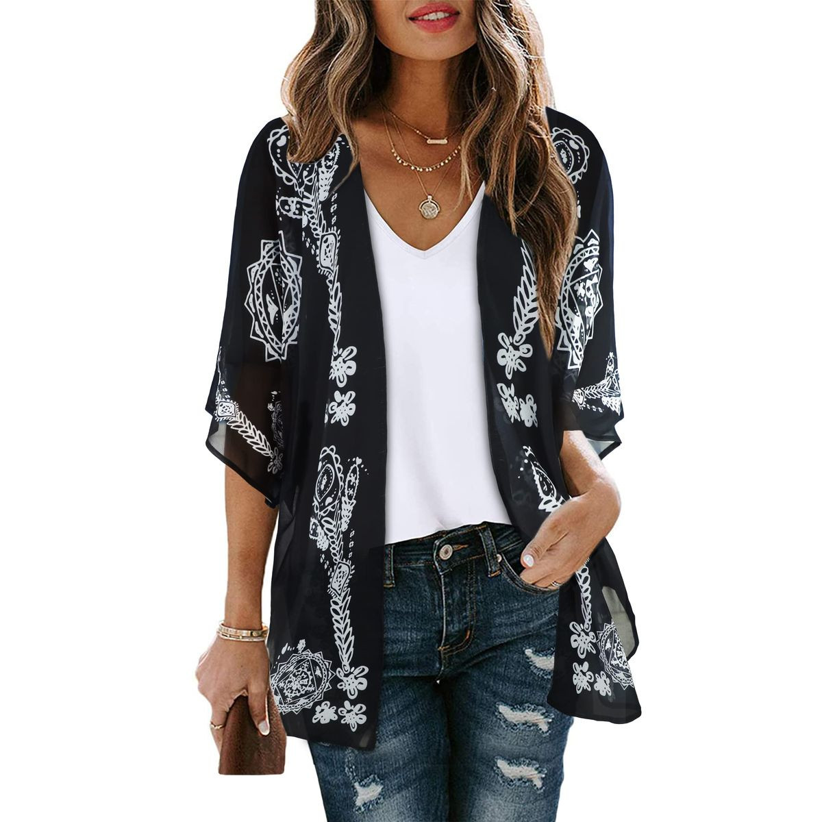 Women's Lightweight Chiffon Kimono Cardigan product image