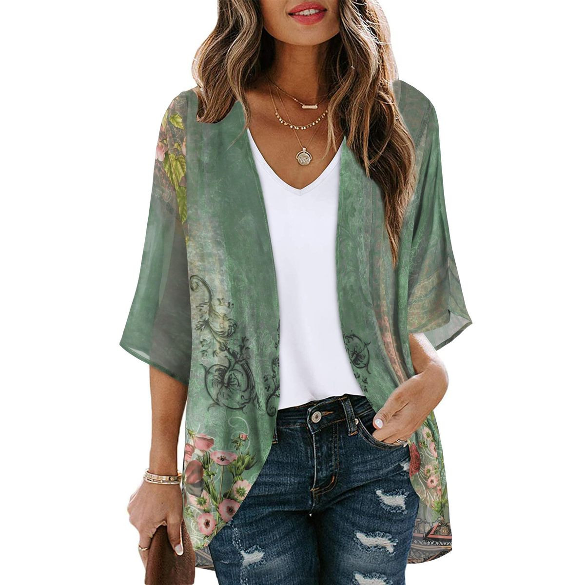 Women's Lightweight Chiffon Kimono Cardigan product image