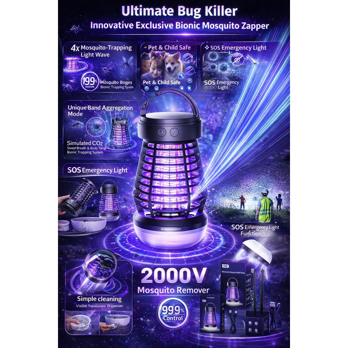 3 in 1 Outdoor & Indoor Bug Zapper product image