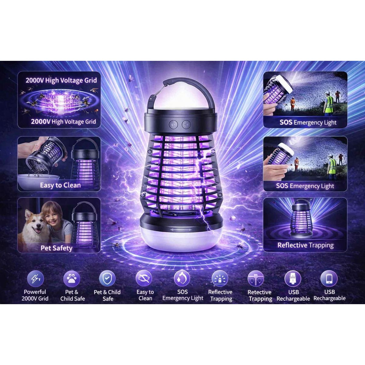 3 in 1 Outdoor & Indoor Bug Zapper product image