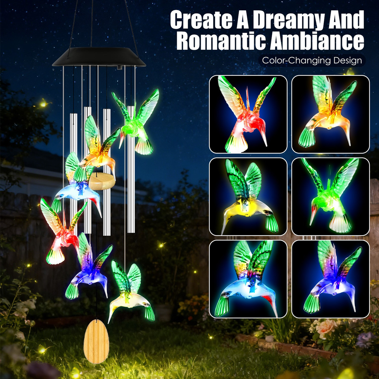 Solar Hummingbird Wind Chime product image