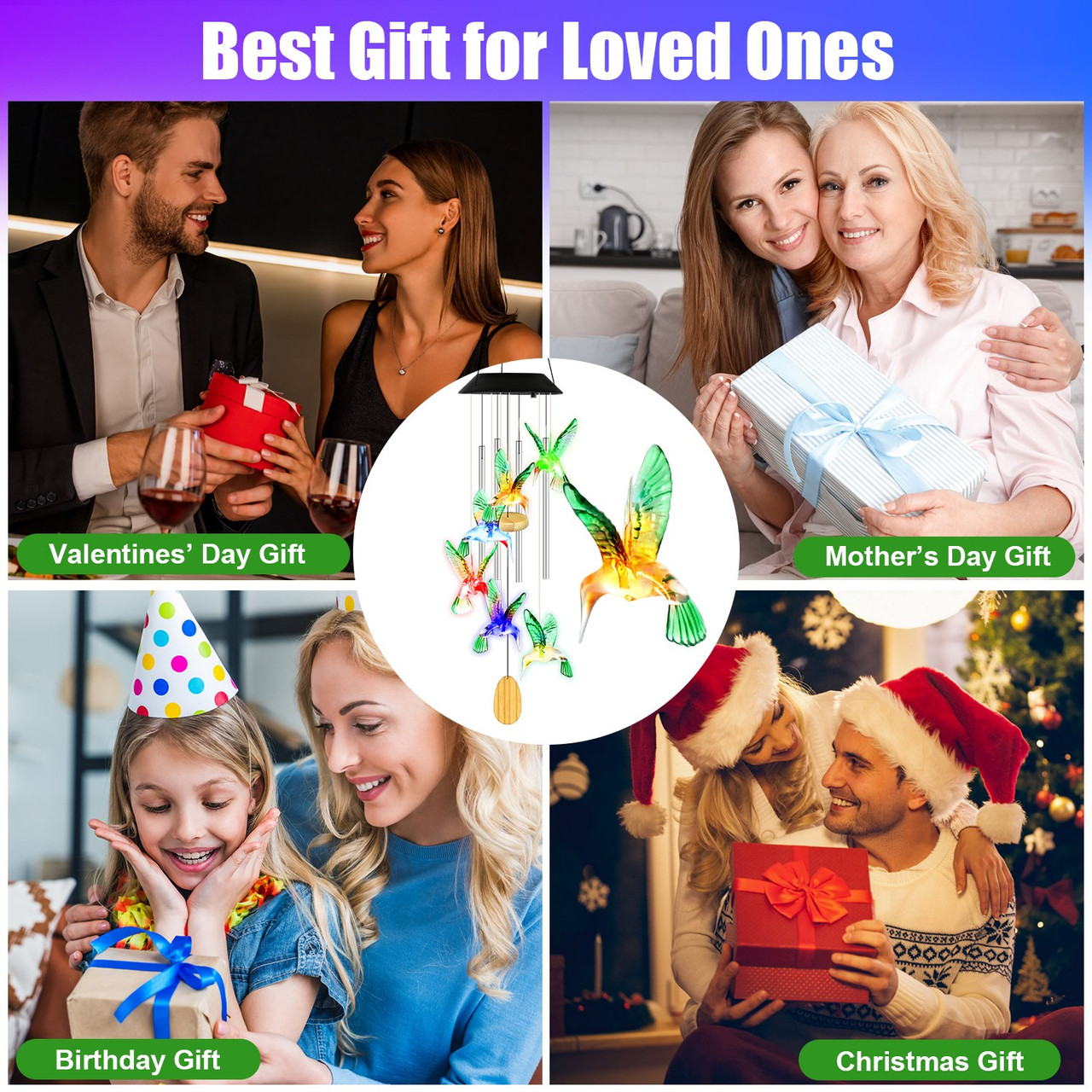 Solar Hummingbird Wind Chime product image