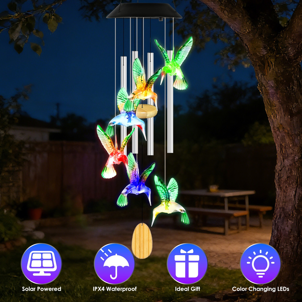 Solar Hummingbird Wind Chime product image