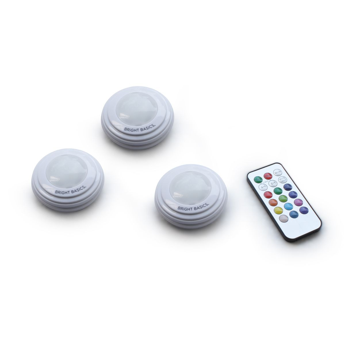 Color Changing Wireless LED Puck Light with Remote Control (3-Pack) product image