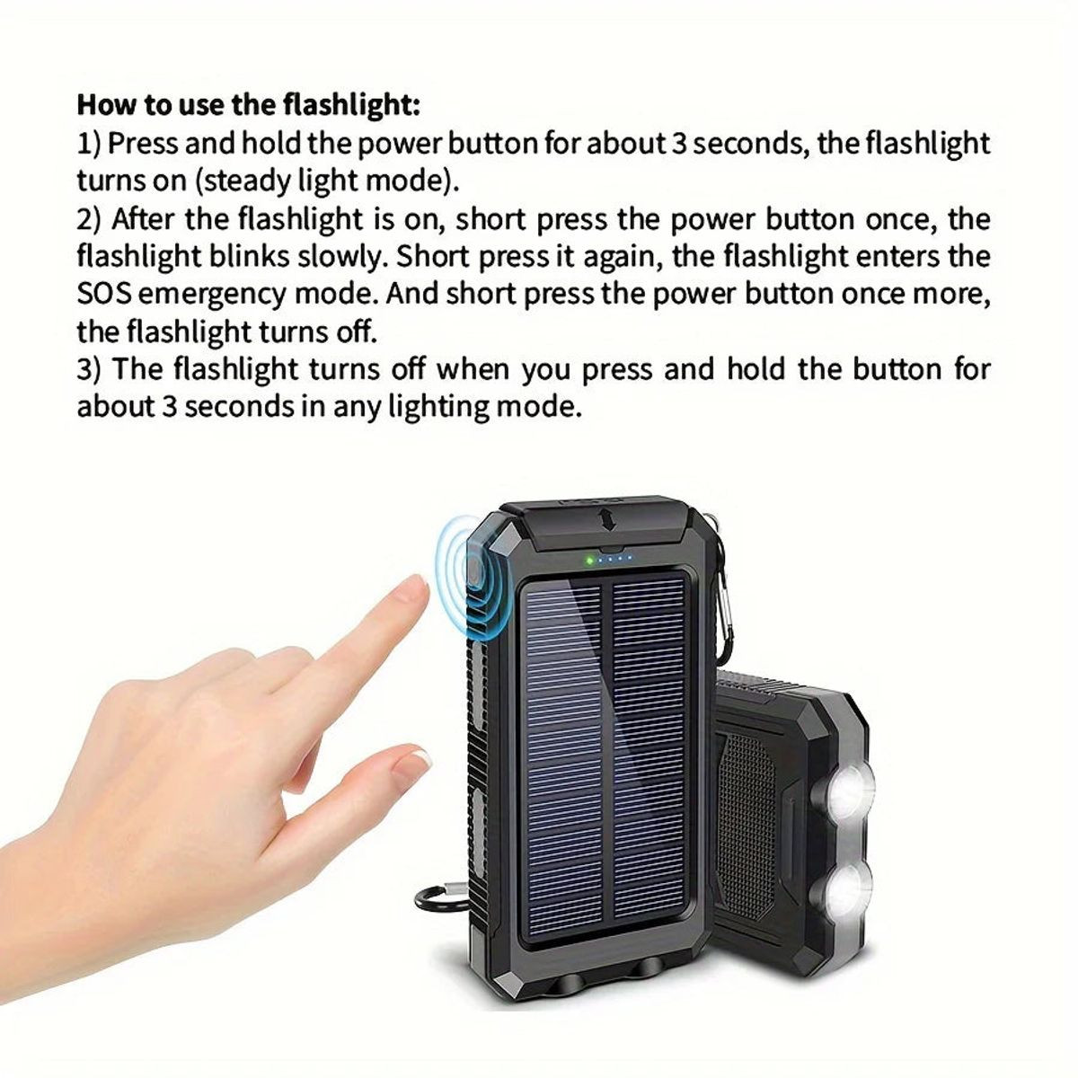 10,000mAh Solar Charger  Dual USB + Type‑C (2‑Pack ) product image