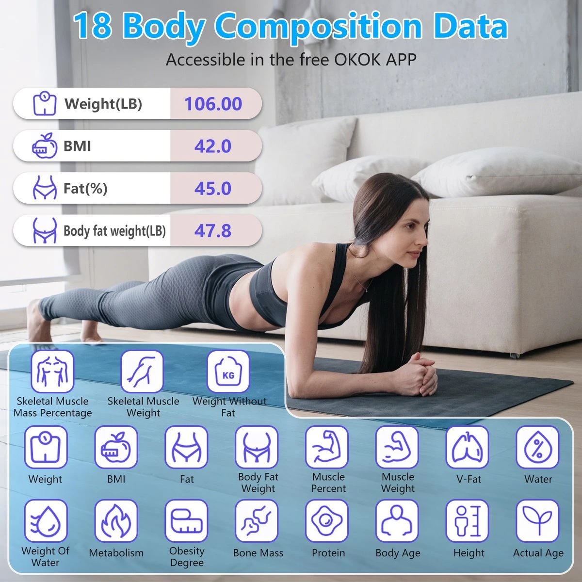 Smart Digital Body Weight Scale with Full Composition Analysis product image