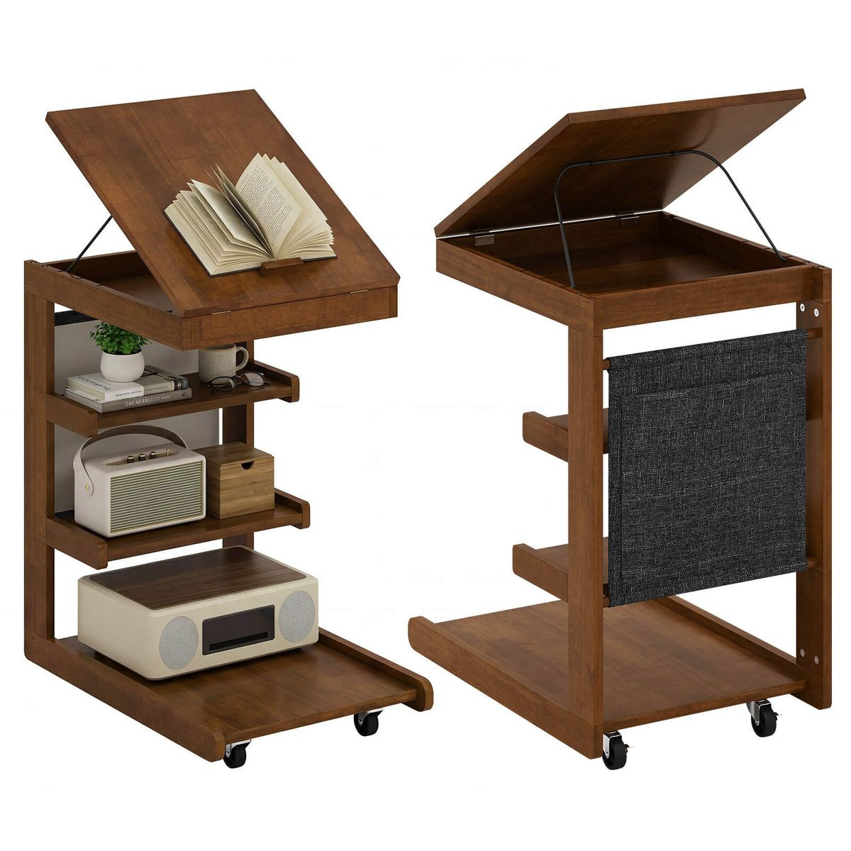 C-Shaped End Table with Adjustable Desktop (1- or 2-Pack) product image