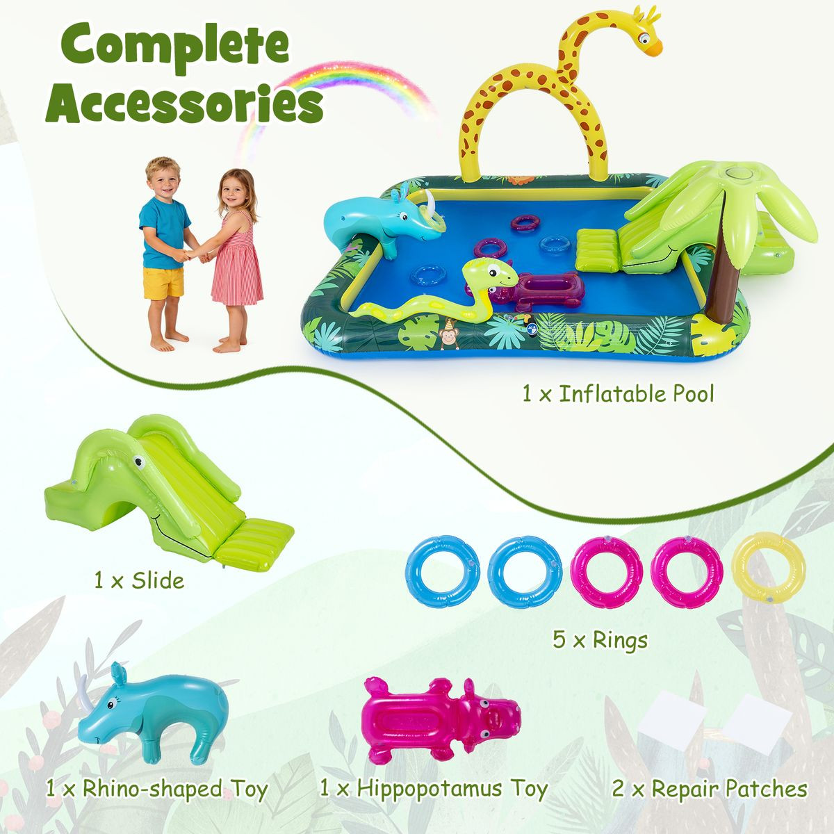 Kids' Inflatable Play Center with Animal Slide product image