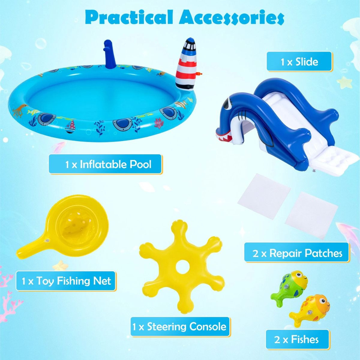 Kids' Inflatable Play Center with Animal Slide product image