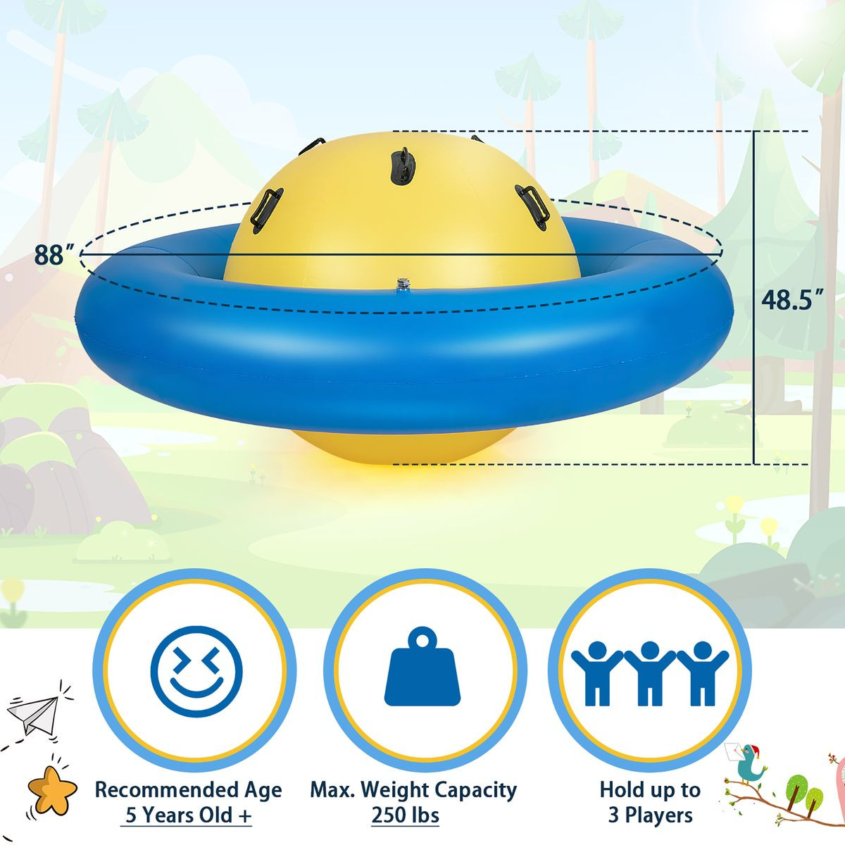 7.5 FT Inflatable Dome Rocking Bouncer with 6 Handles  product image