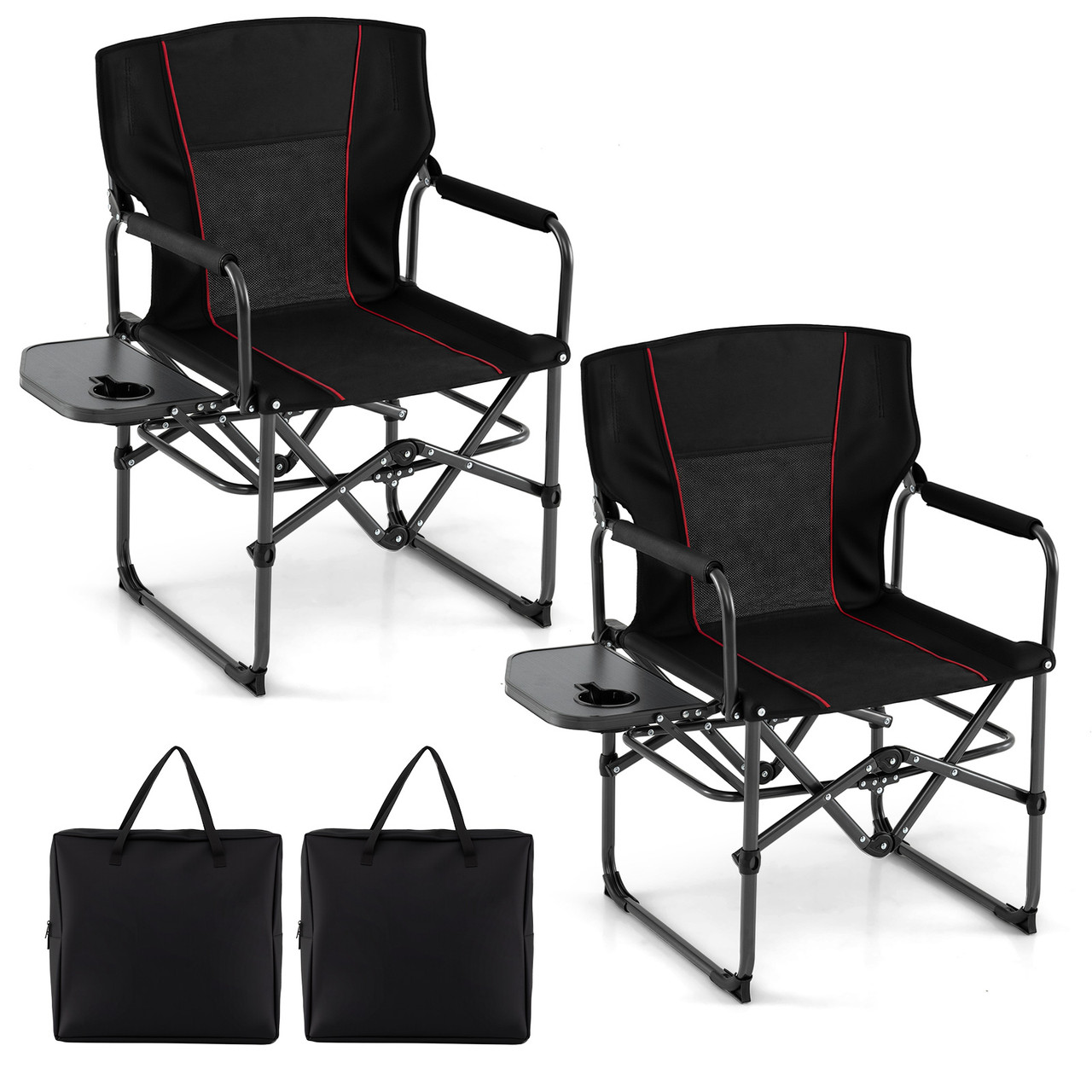 Folding Camping Chair with Side Table & Cup Holder (1-2 Pack) product image