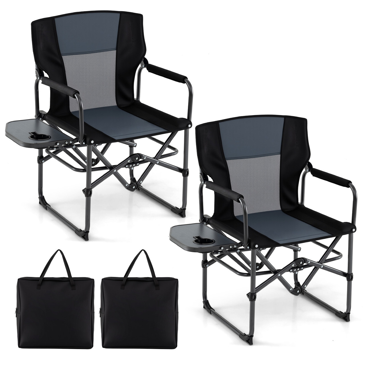Folding Camping Chair with Side Table & Cup Holder (1-2 Pack) product image