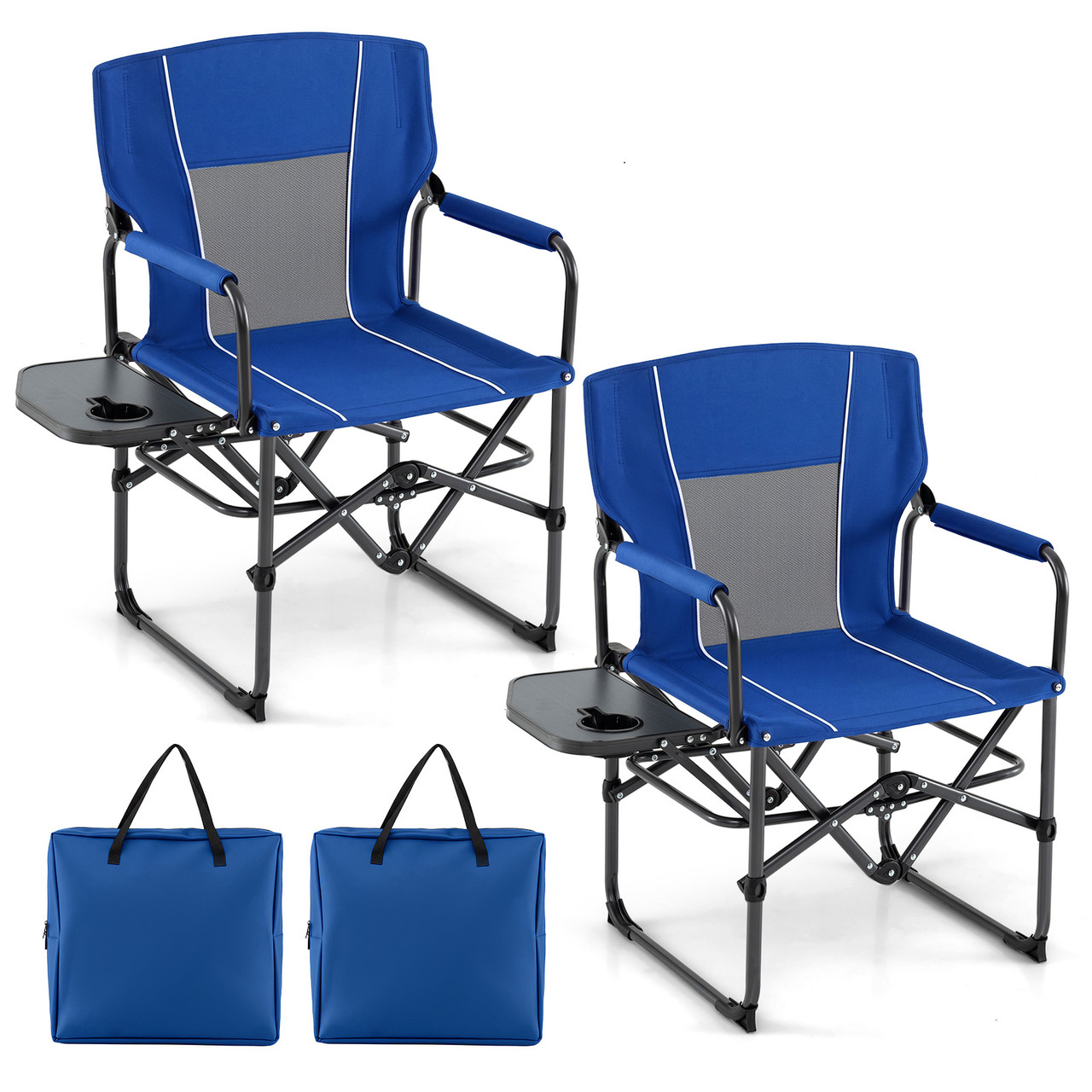 Folding Camping Chair with Side Table & Cup Holder (1-2 Pack) product image