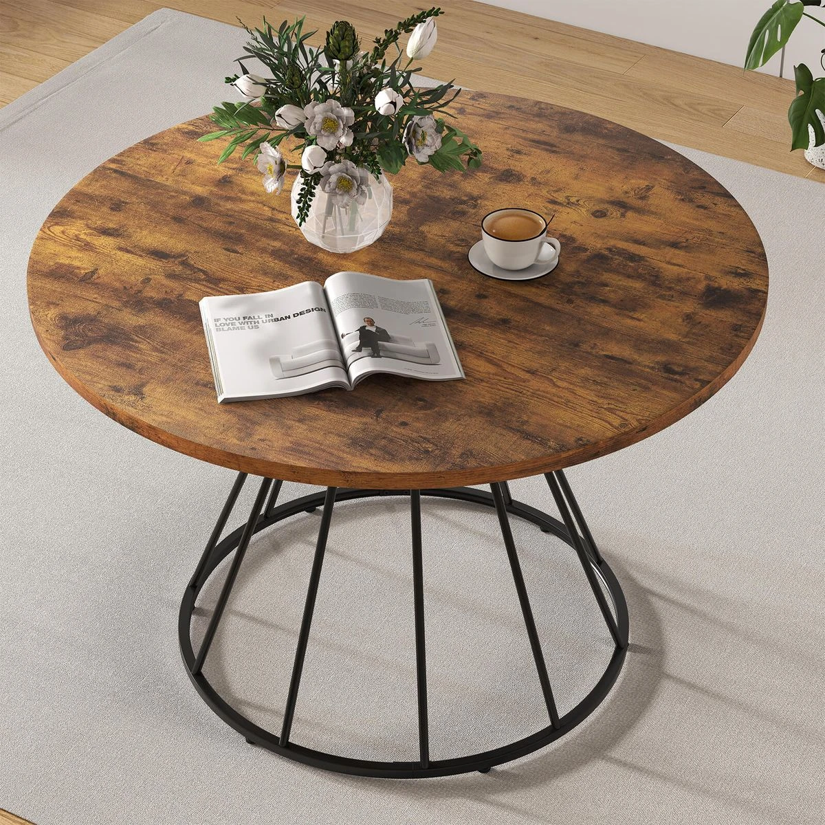 47” Round Dining Table with Wooden Tabletop product image