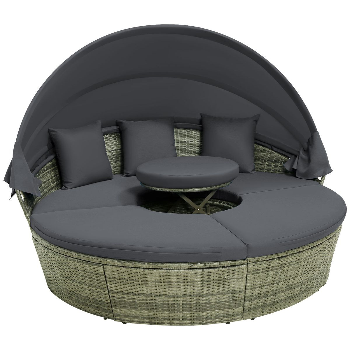 Outdoor Round Daybed with Retractable Canopy product image