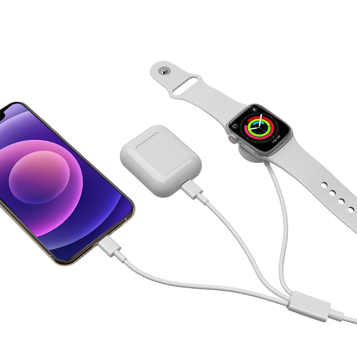  3-in-1 USB Charger for iPhone & Apple Watch   product image