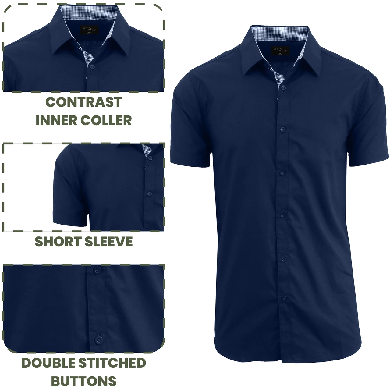 Men's Short Sleeve Solid Classic Dress Shirt (2-Pack) product image