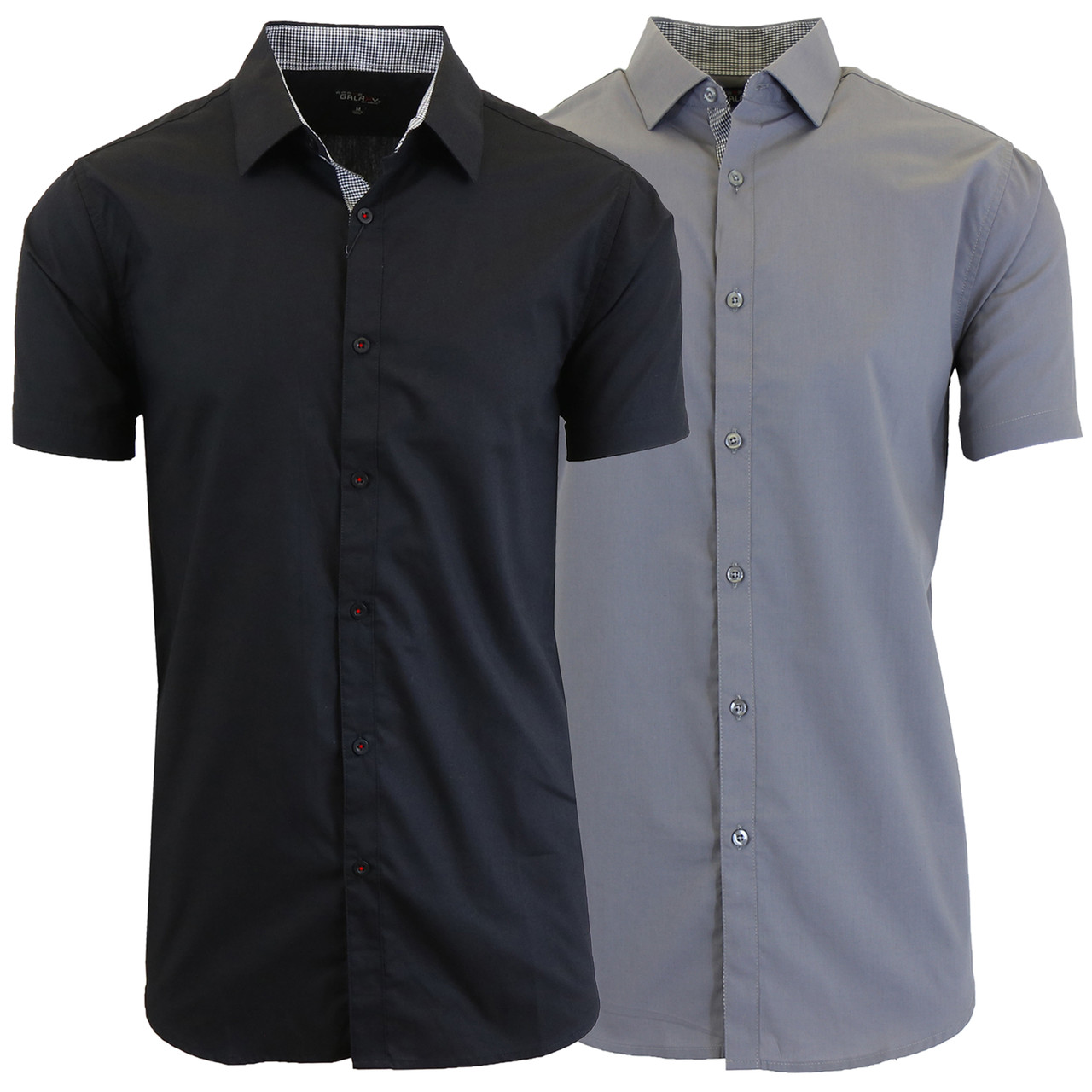 Men's Short Sleeve Solid Classic Dress Shirt (2-Pack) product image