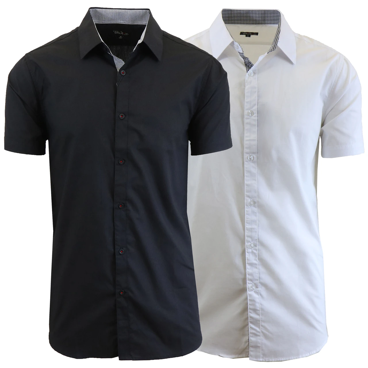 Men's Short Sleeve Solid Classic Dress Shirt (2-Pack) product image