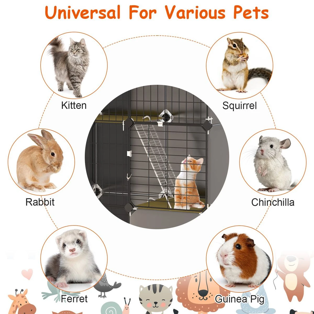 3-Tier Cat Cage  with Litter Box and Hammock product image