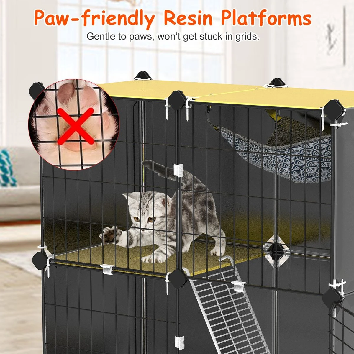 3-Tier Cat Cage  with Litter Box and Hammock product image