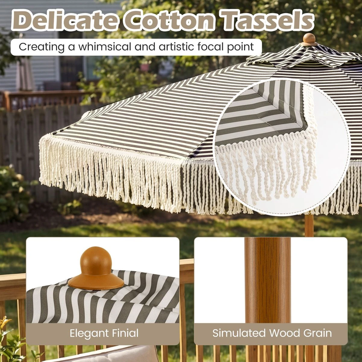 7-foot Patio Umbrella with Fringe product image