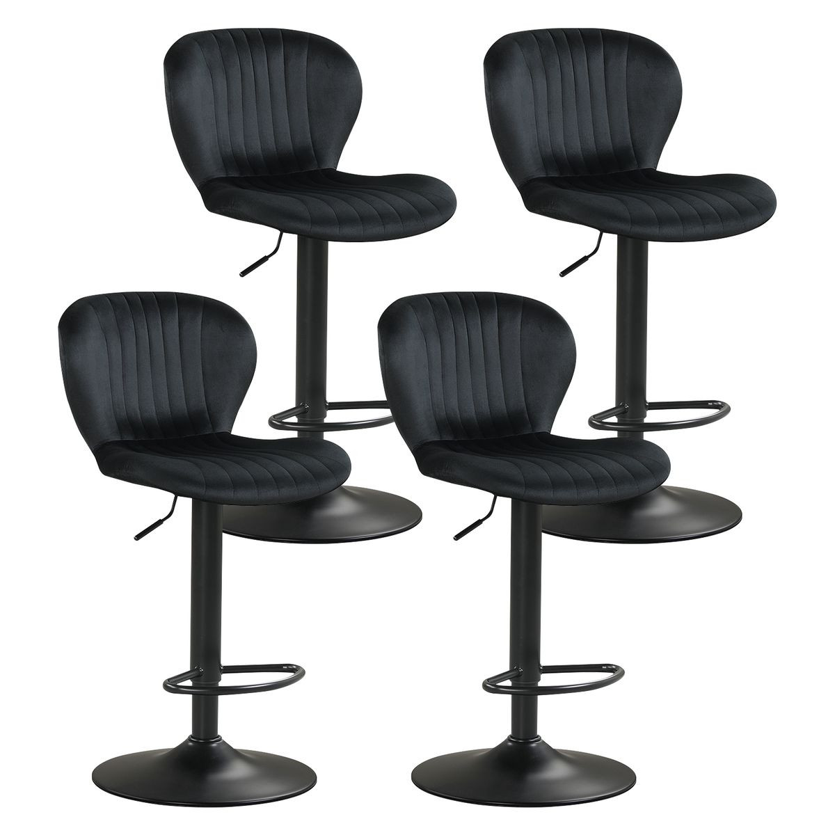 Bar Stool Set with Velvet Backrests and Padded Seats (Set of 2 or 4) product image