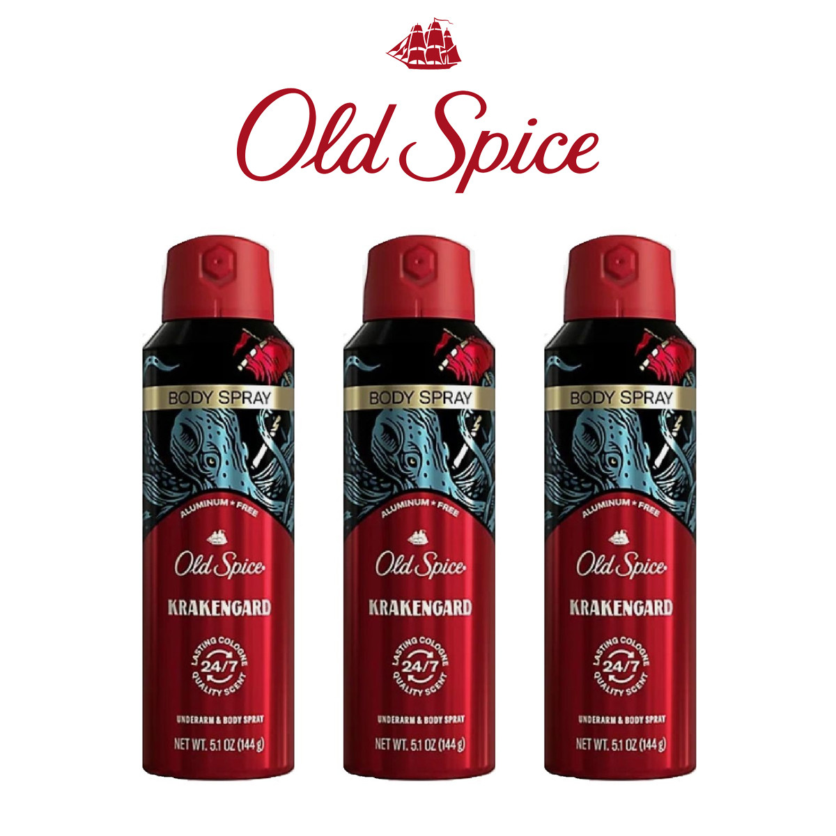 Old Spice Krakengard Aluminum Free Underarm & Body Spray (3-Pack) product image
