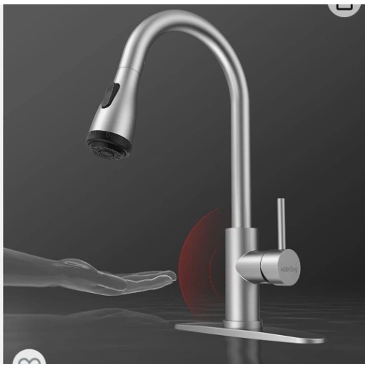 WaterSong Touchless Kitchen Faucet Sink with Smart Sensor product image