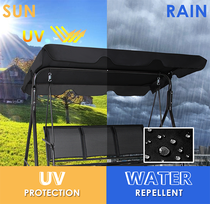 3-Seat 550-Pound Capacity Outdoor Canopy Patio Swing product image