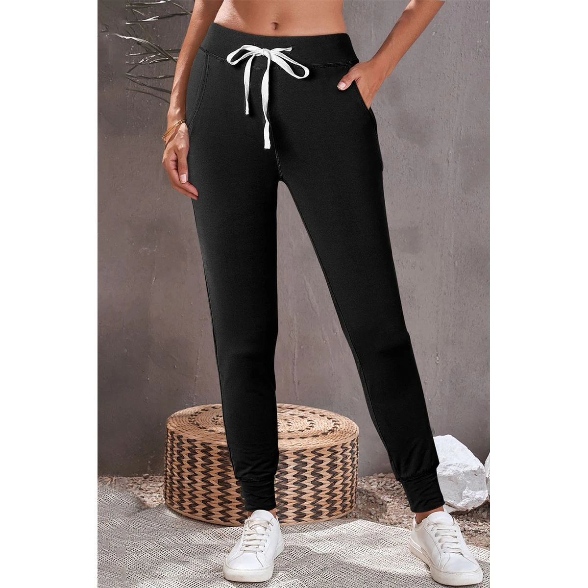 River Drawstring Waist Pocketed Leggings product image