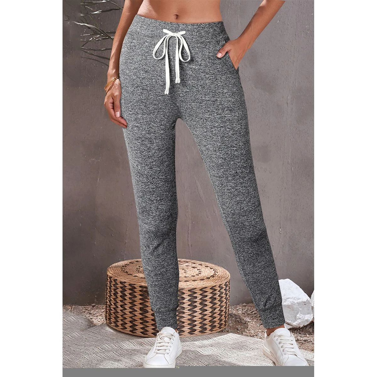 River Drawstring Waist Pocketed Leggings product image