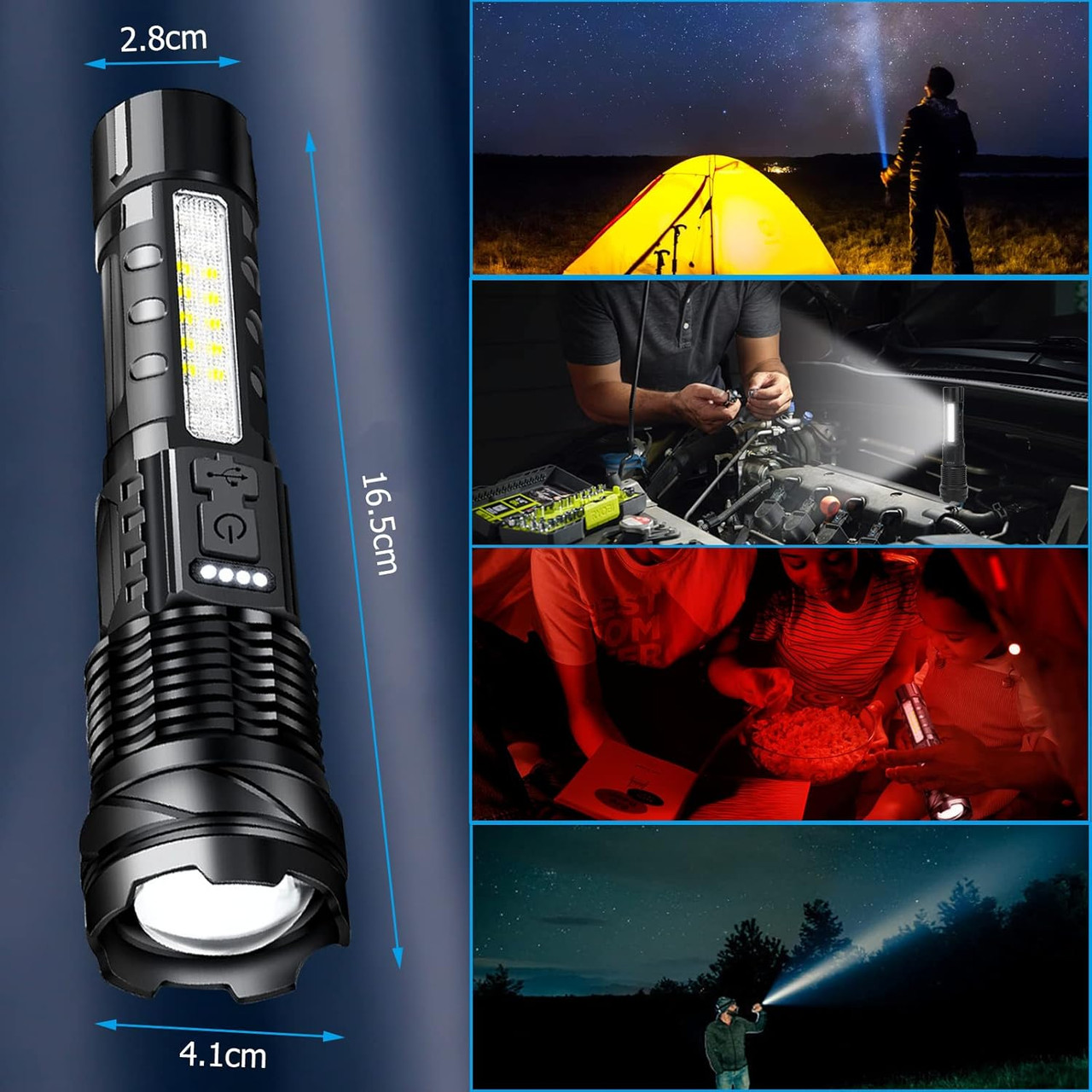 USB Rechargeable LED Flashlight (1- or 2-Pack) product image