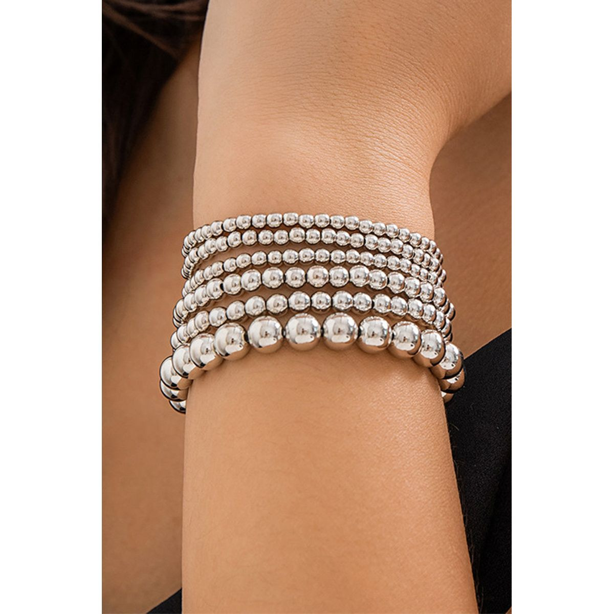 Silver Multi Layered Beaded Bracelet product image