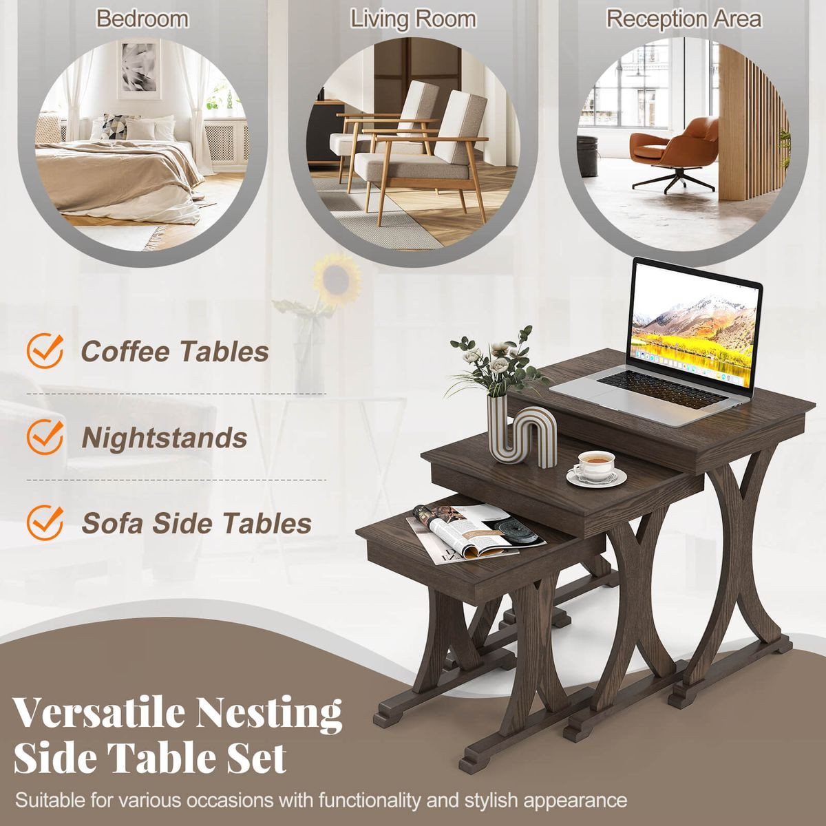 Nesting Coffee Table Set (3 Pieces) product image
