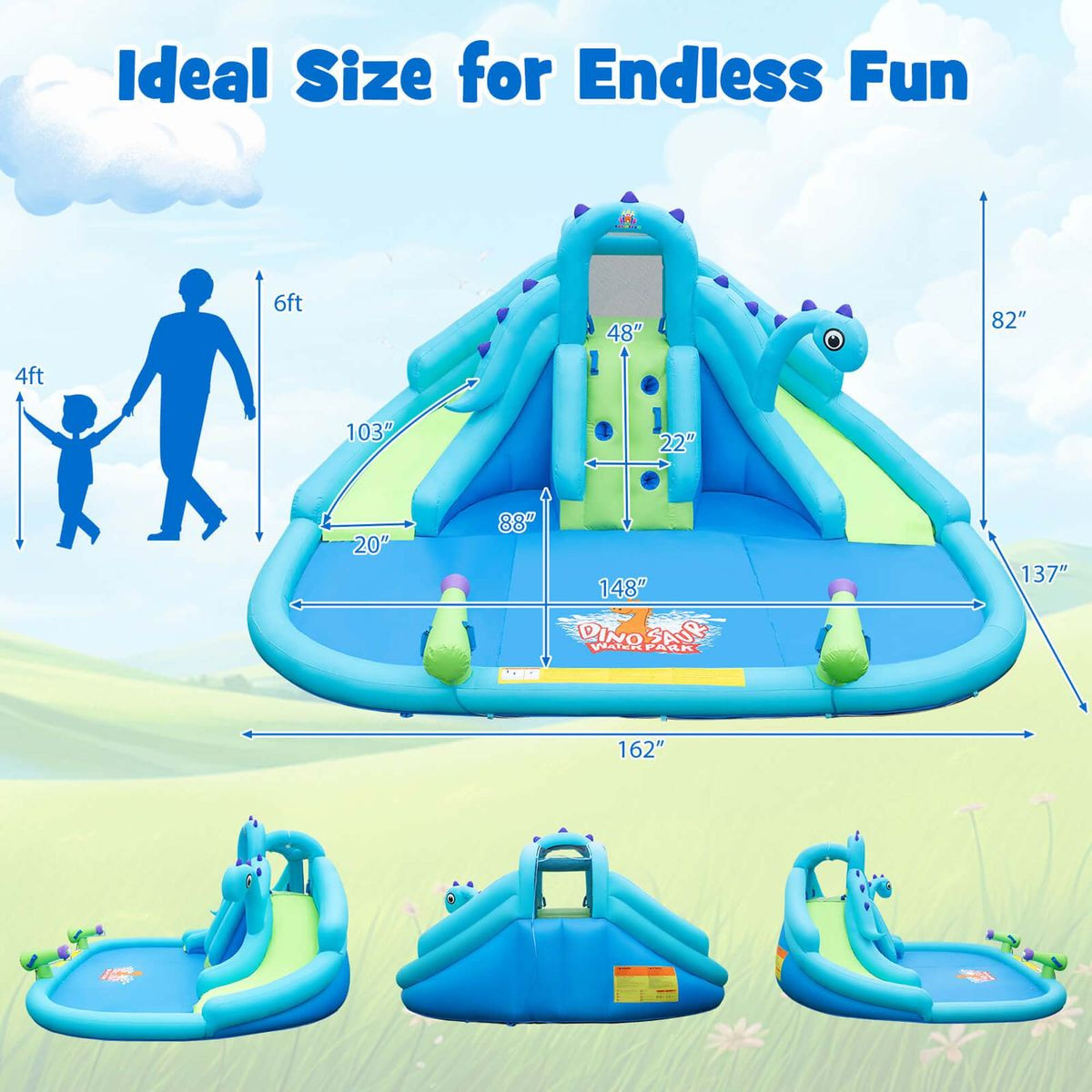 Inflatable Water Park with Dual Slides  product image