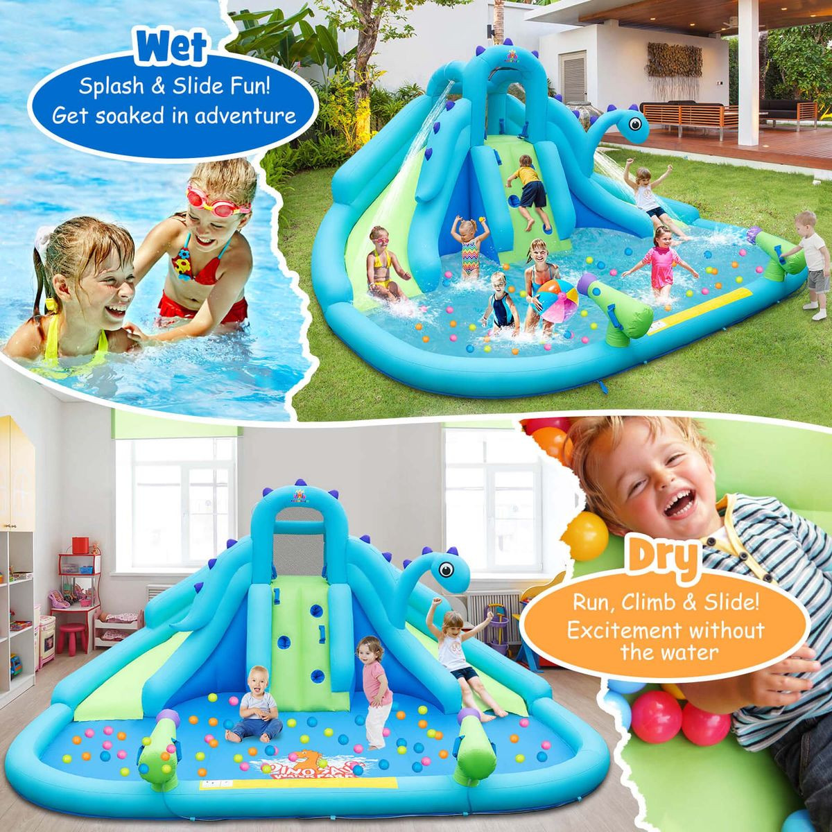 Inflatable Water Park with Dual Slides  product image