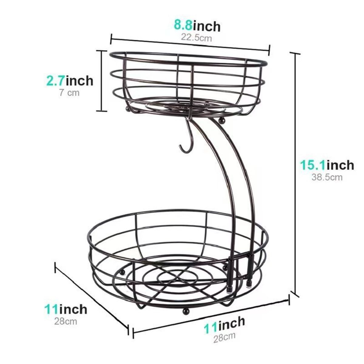 2-Tier Detachable Wire Fruit Basket product image