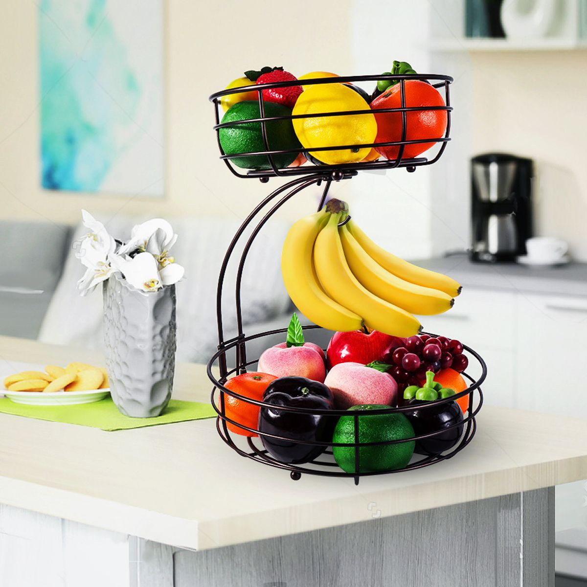 2-Tier Detachable Wire Fruit Basket product image